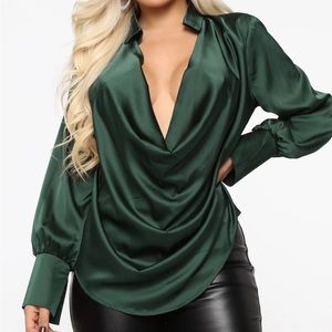 Touch by Touch Satin Top - Hunter